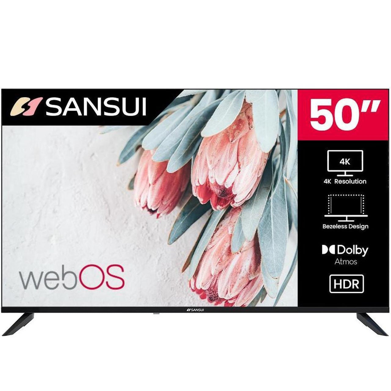 Sansui 50" VA Series 4K UHD Frameless Design Smart TV with Dolby Vision HDR S50VAUW