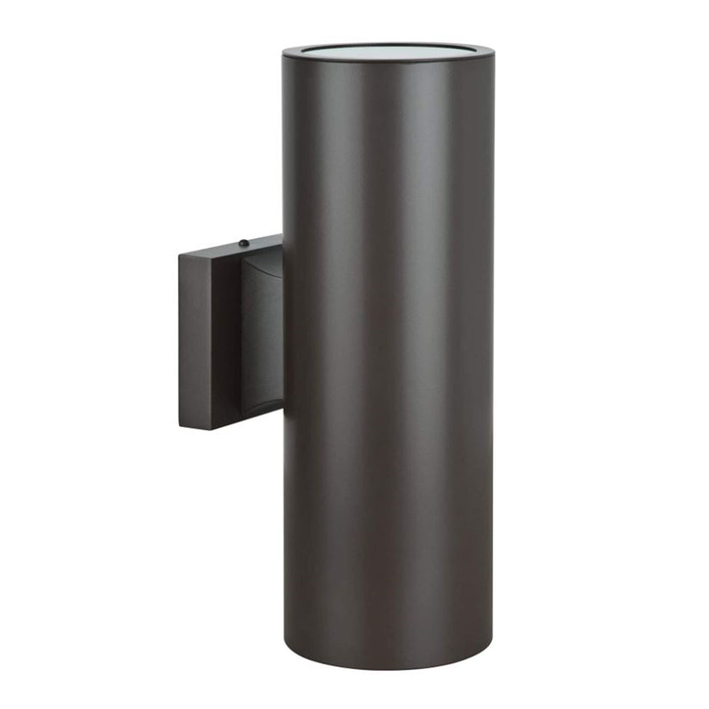 Sunset Lighting Architectural 2-Light 5" 23W Round Outdoor Sconce, Oil Bronze Finish F6907-44