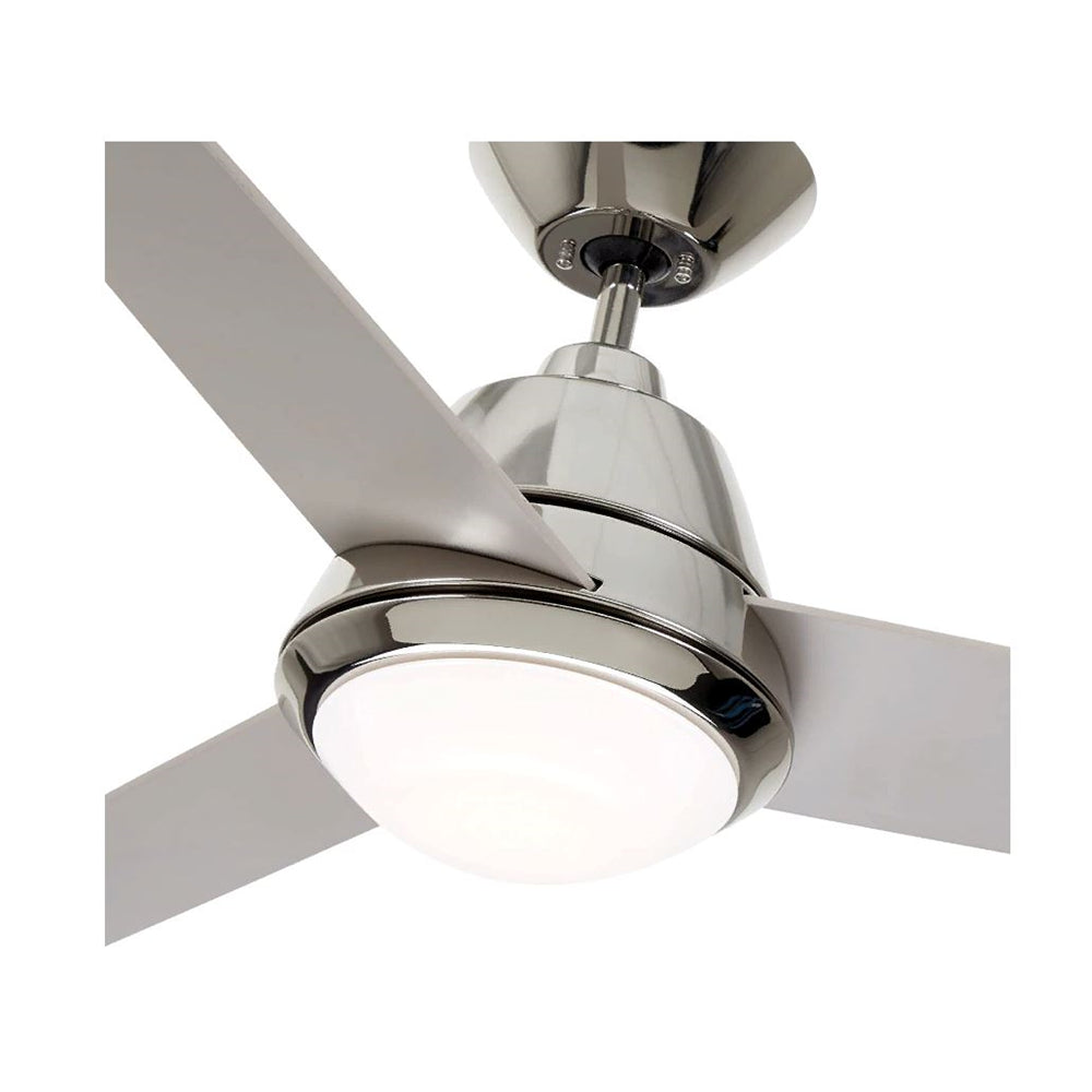Emerson Geode 52" Polished Nickel Ceiling Fan w/ LED Light Light Gray Blades CF370PN