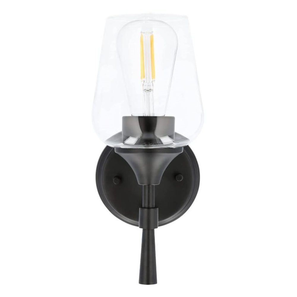 Sunset 1-Light Black Vanity for Bathroom | Wall Mount Fixture 100W - F27011-31