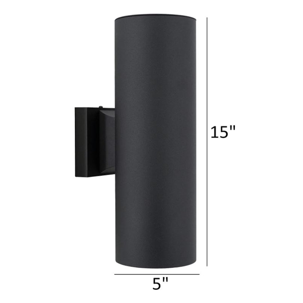 Luminance 2-Light Outdoor Wall Sconce Wet Rated, 5"W x 15" H Black F6902-31