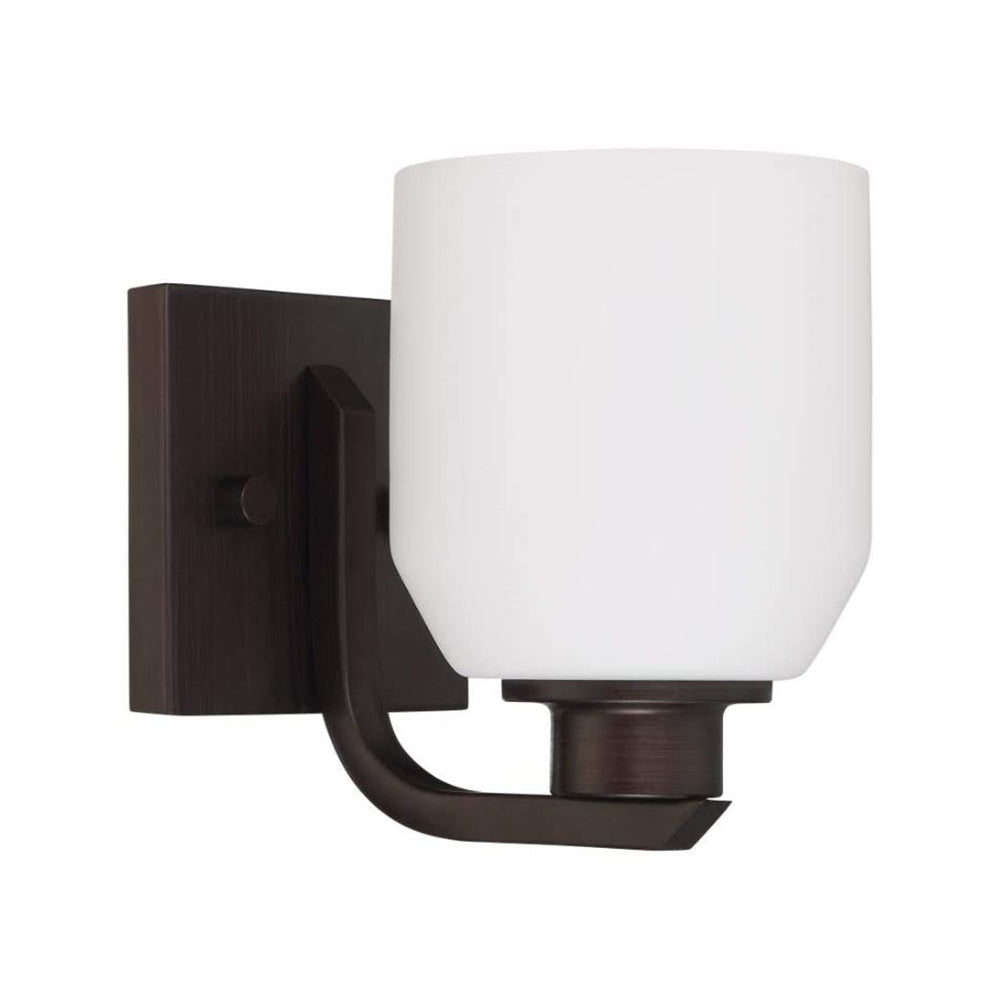 Sunset 1-Light Quartz Wall Sconce with Opal Glass Bronze F19031-64