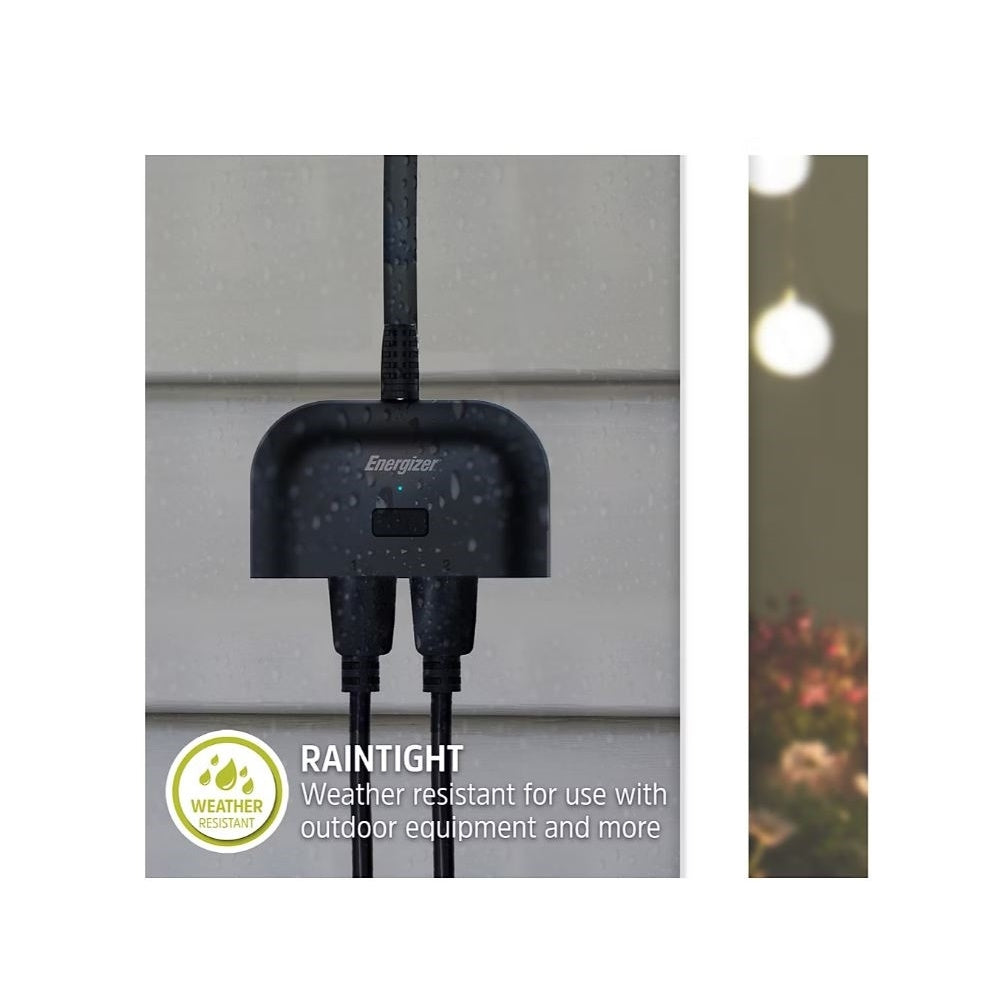 Energizer Connect Smart WiFi Weather Resistant In/Outdoor Plug 2nd Gen EOX3-1002-BLK