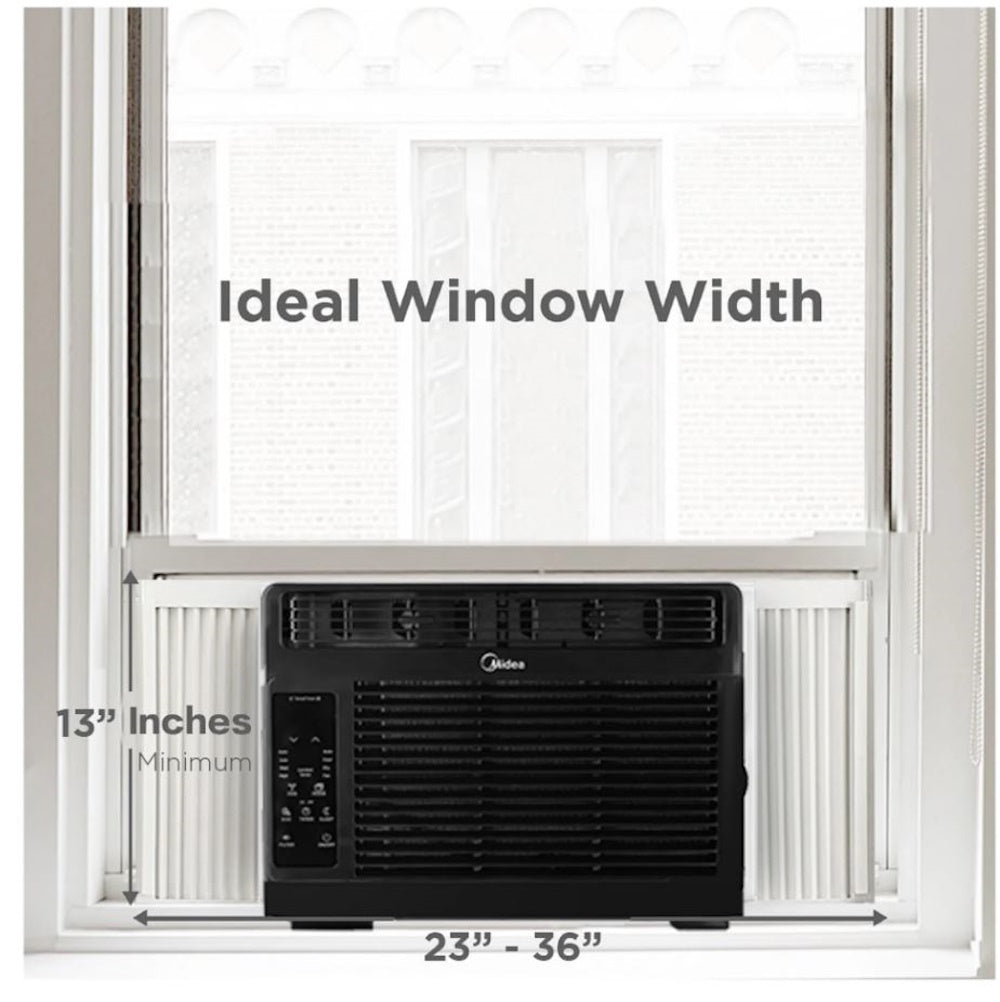 Midea 5,000 BTU Window Air Conditioner with Remote, 150 Sq ft, Black, 3 cooling modes and 3 fan speeds - MAW05R1WBL-T