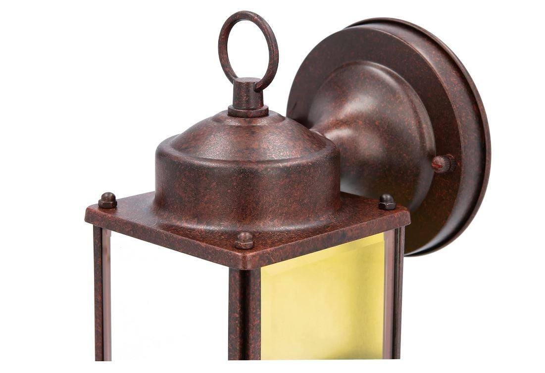 Sunset Lighting 8" Outdoor Wall Sconce Lantern Beveled Glass Rubbed Bronze Finish F6840-62