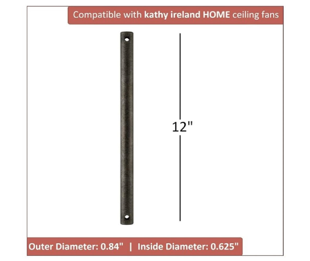 Kathy Ireland HOME by Luminance 0.5-in Vintage Steel Indoor Ceiling Fan Downrod CFDR1VS