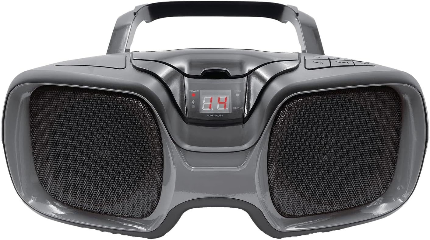 Proscan 3 Watt Portable CD Boom Box Bluetooth & AM/FM Radio Black/Titanium PRCD1037BT