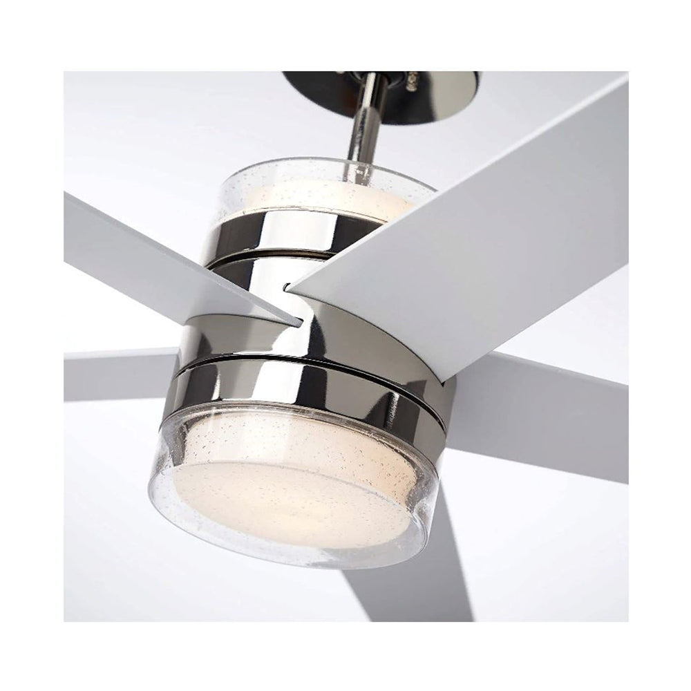 Emerson Lucere 52" Polished Nickel Ceiling Fan LED Satin White Blades CF575PN