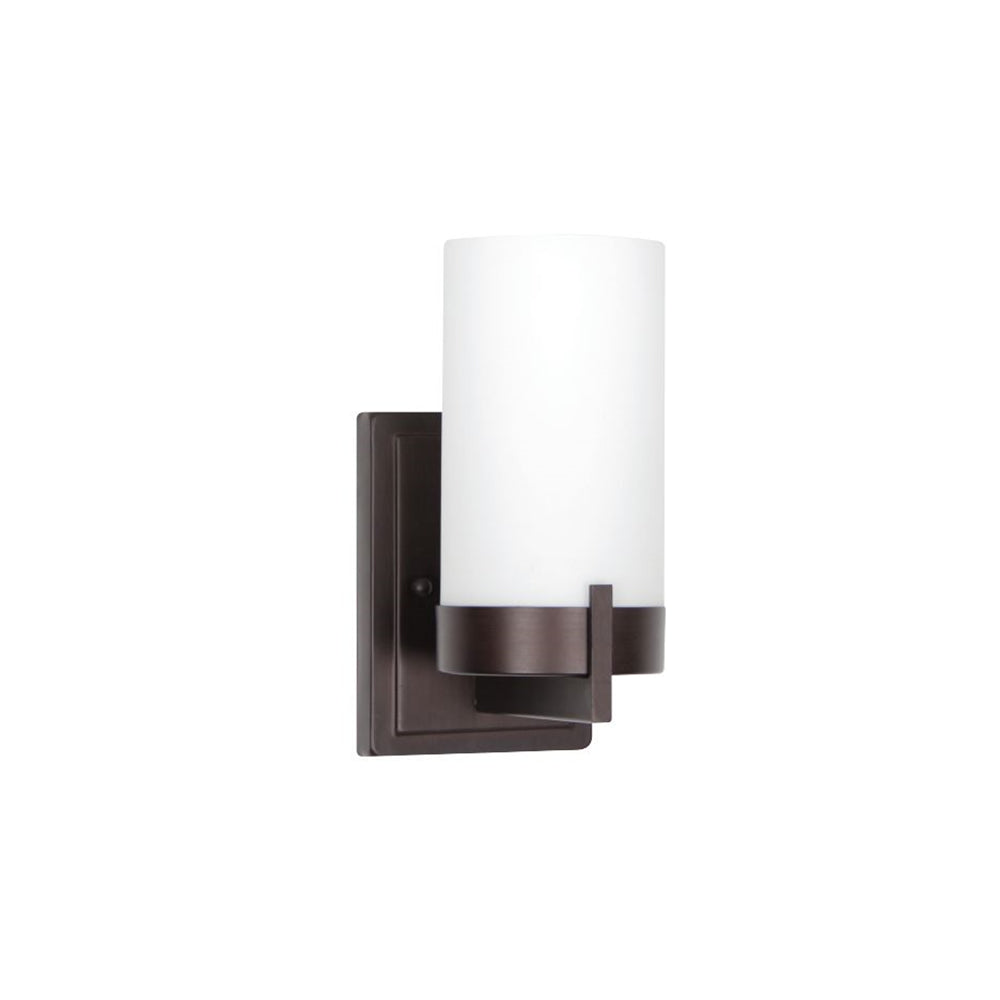 Sunset Lighting 1-Light Mb Luminette Vanity Opal Glass Provincial Bronze F2861-64