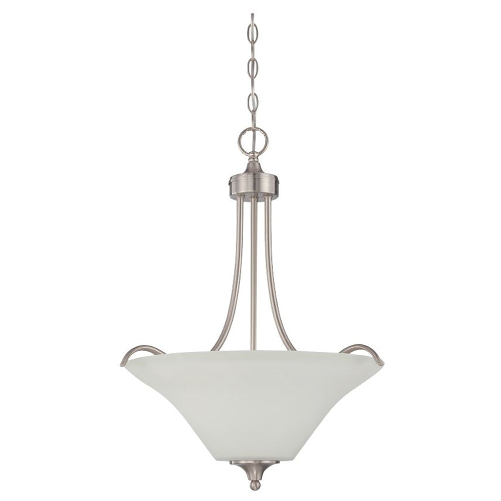 Sunset 3-Light 23" Darby Pendant 100W Bright Satin Nickel F18057-80