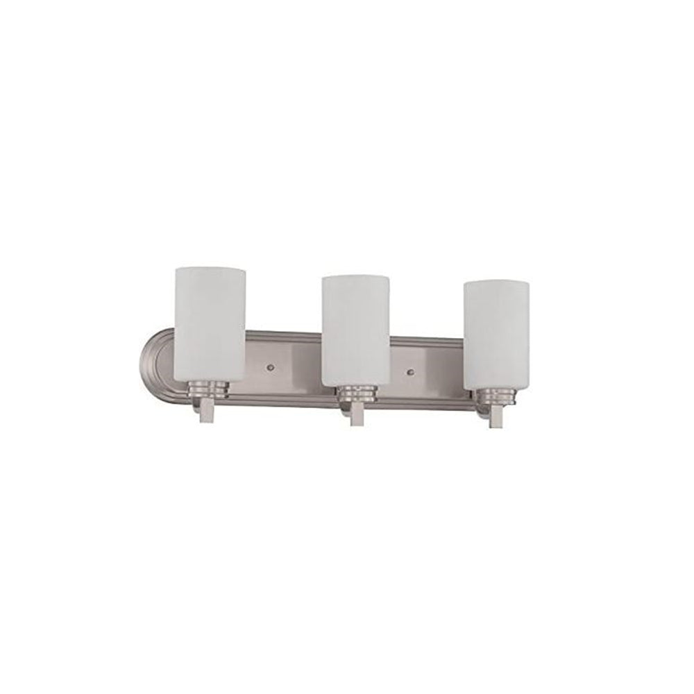 Sunset Lighting Dalton 3-Light Vanity 100W Dimmable Bright Satin Nickel Finish F18013-80