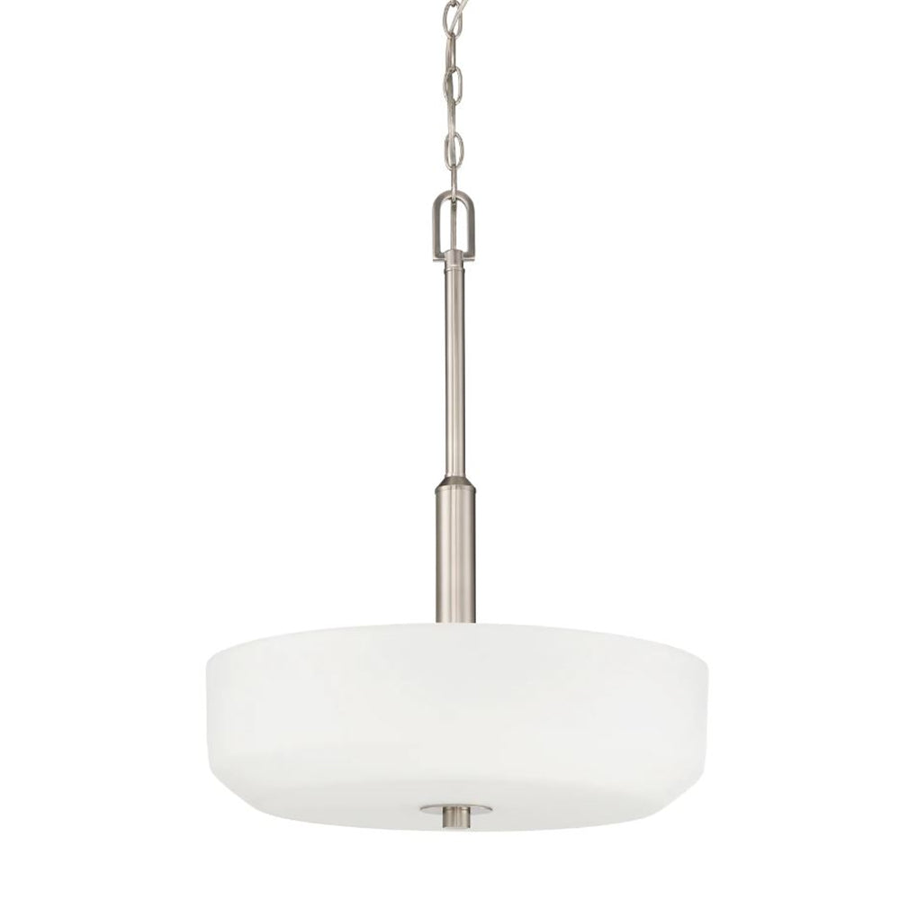 Sunset 3 Light Quartz Bowl Pendant Bright Satin Nickel Opal Glass F19027-80