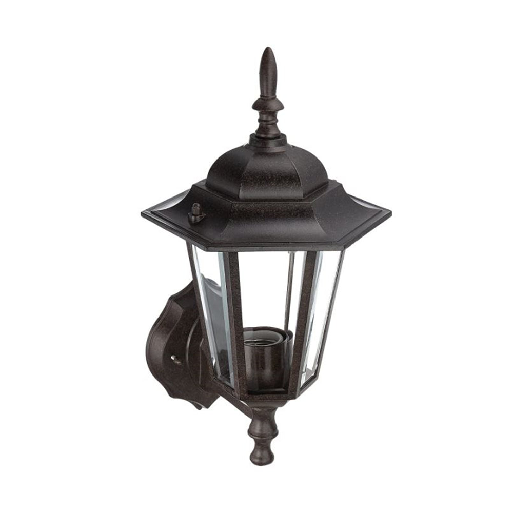 Sunset Lighting 15-1/4''H Outdoor Wall Sconce Clear Glass, Rubbed Bronze Finish F7800-62