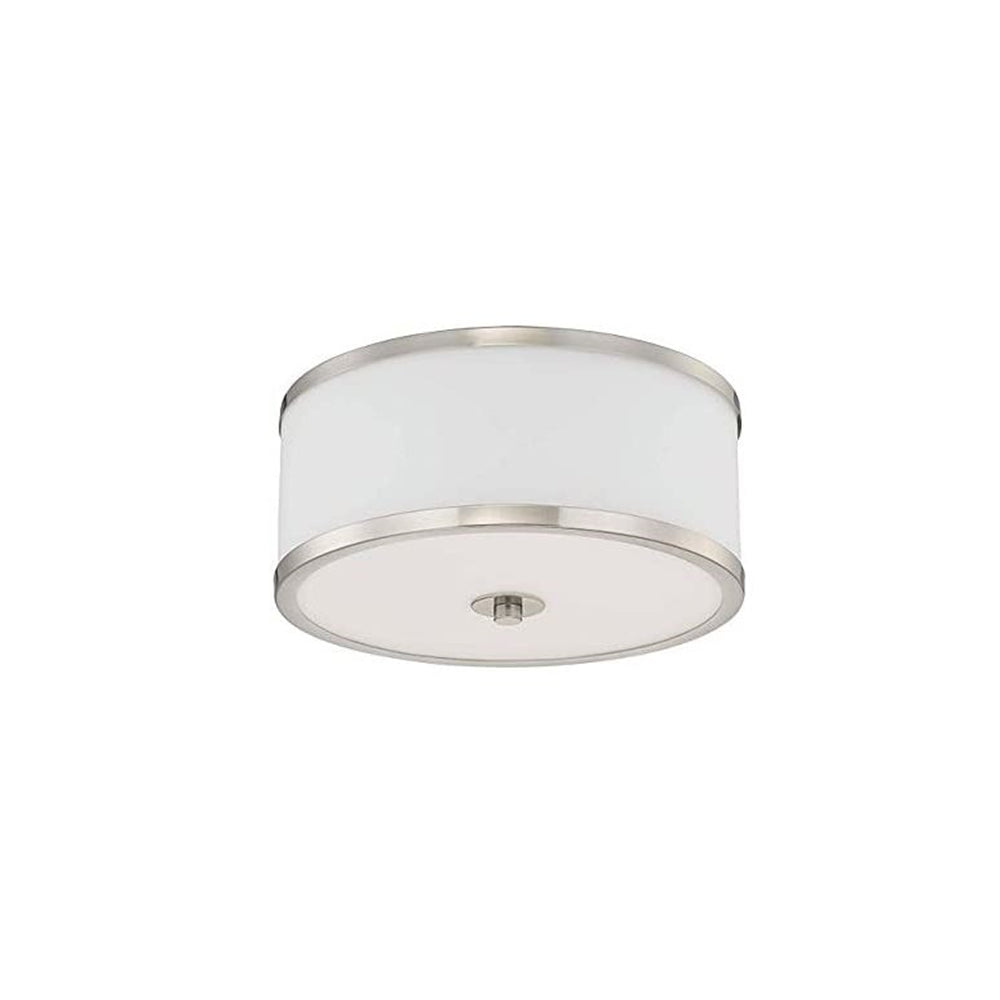 Sunset Lighting F21002-80 Sunset Flush Mount, Bright Satin Nickel