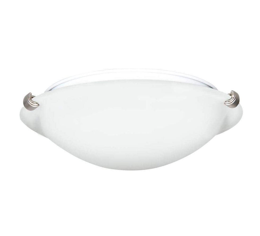 Sunset Lighting 12" 2-Light Flush Mount, White Glass, Satin Nickel - F7289-53