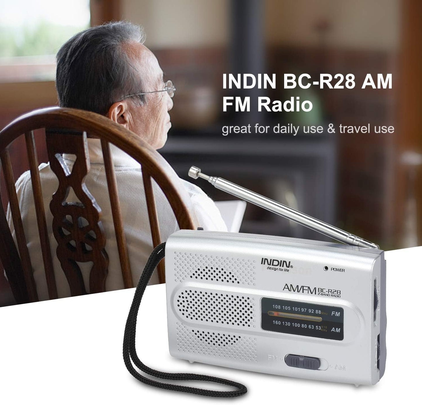 INDIN BC-R28 AM/FM Portable Pocket Radio – Mini Speaker