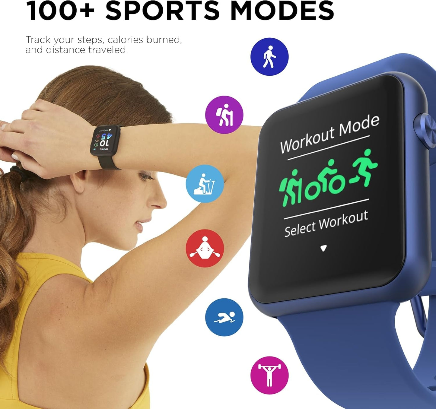 iTouch Air 4 Smartwatch: Blue Case With Blue Silicone Strap 41mm TA4M01-K06