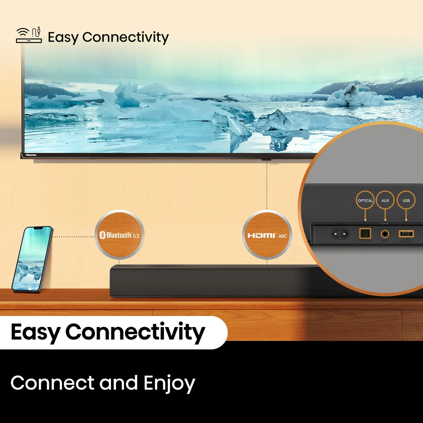 Hisense 5.1 Ch 510W Soundbar with Wireless Subwoofer and 2 Rear Surround Speakers R651