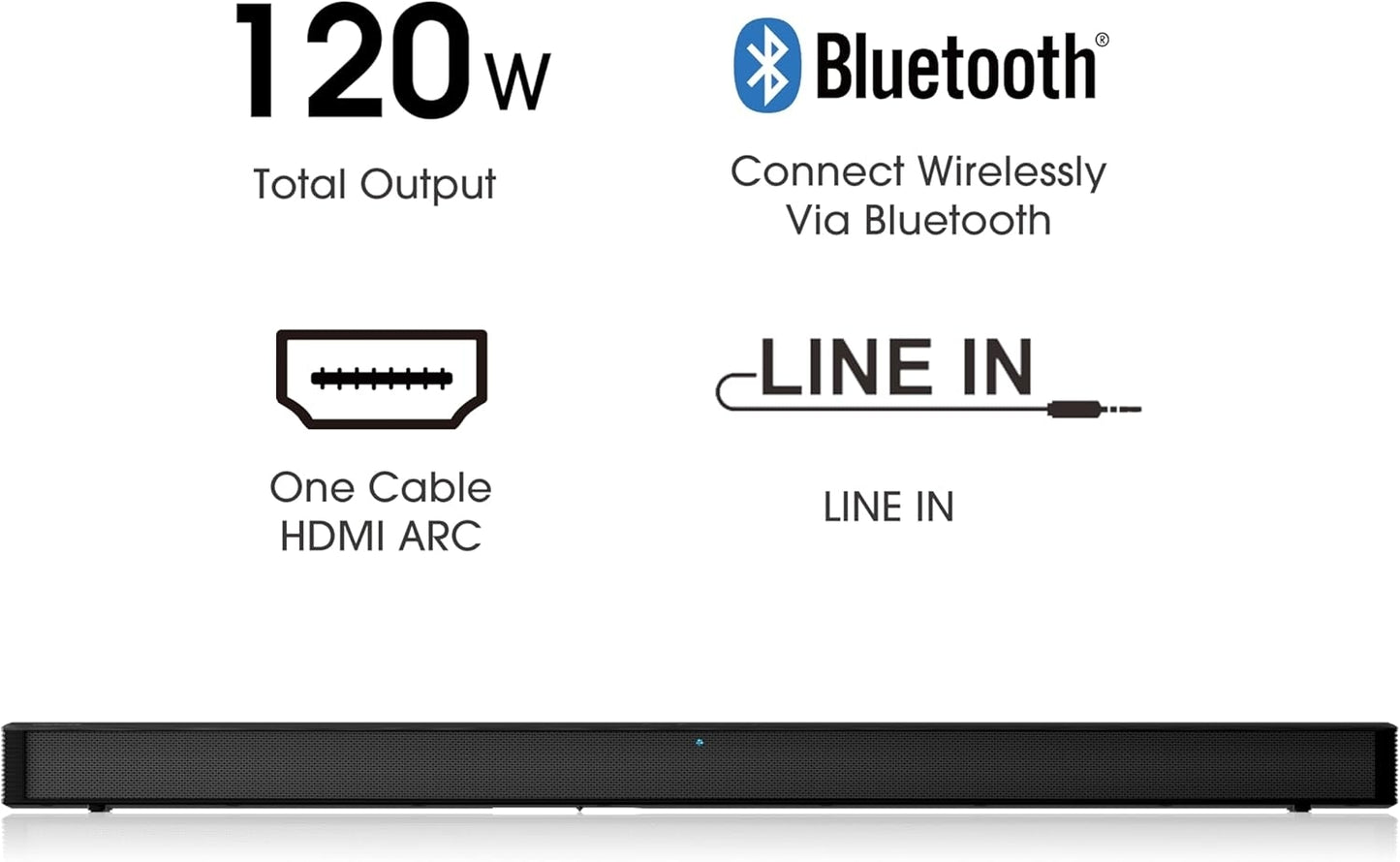 Hisense HS2025G 2.0 Channel 120W Soundbar - Black