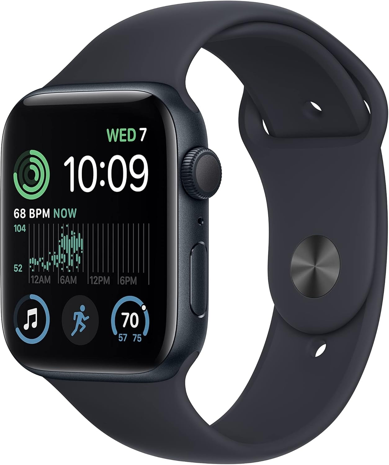Apple Watch SE 2nd Gen (GPS) 44mm Aluminum Case Sport Band M/L Midnight MNTG3LL/A