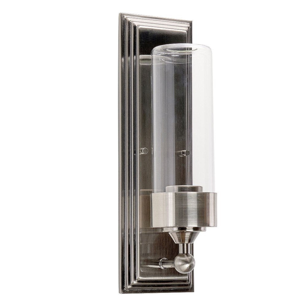 Sunset Lighting F17101-57 Esquire One Light Sconce - Clear Glass, Dimmable - With Antique Gunmetal