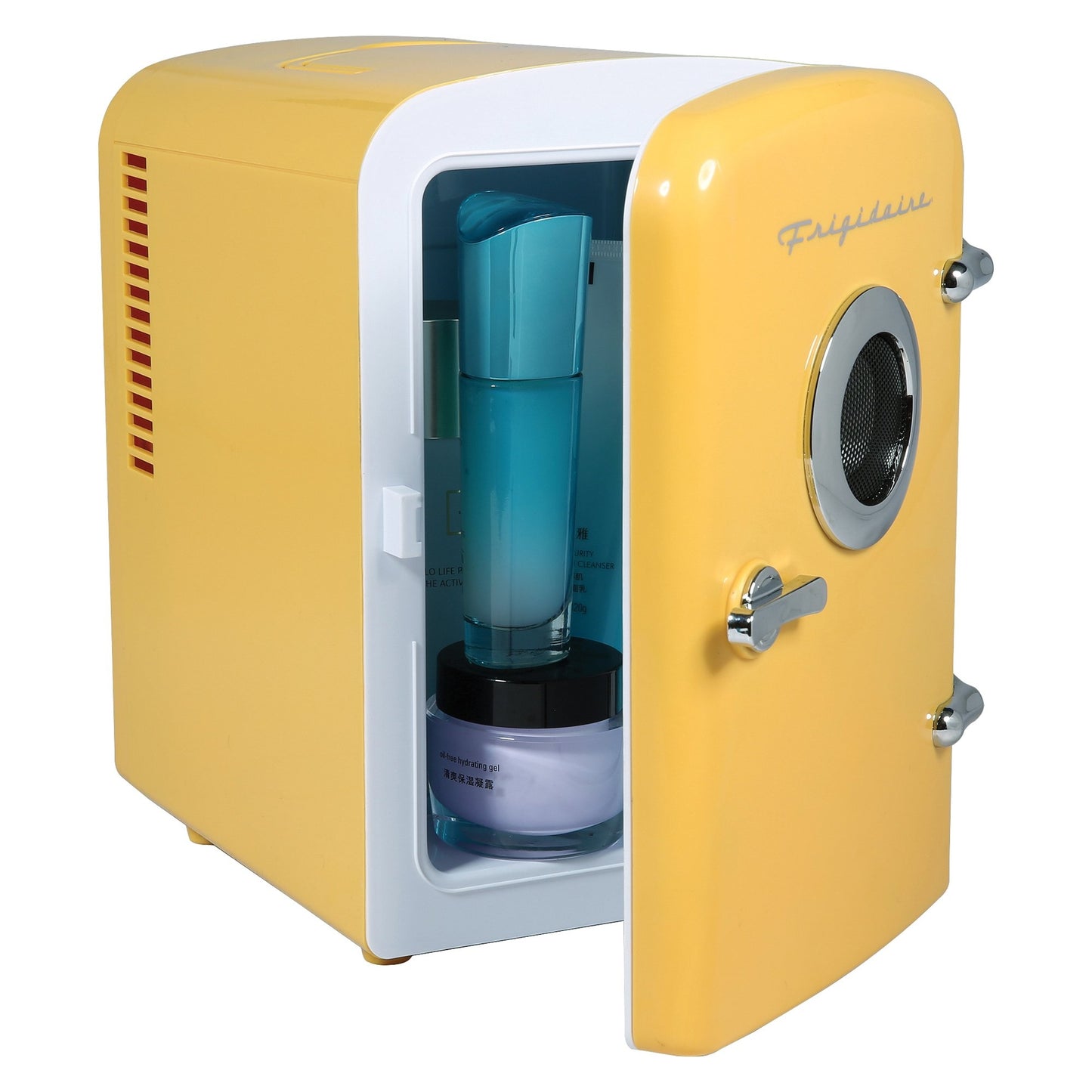 Frigidaire 6 Can Mini Portable Fridge Cooler Built-in Speaker, 4L Capacity - EFMIS151YELCP4
