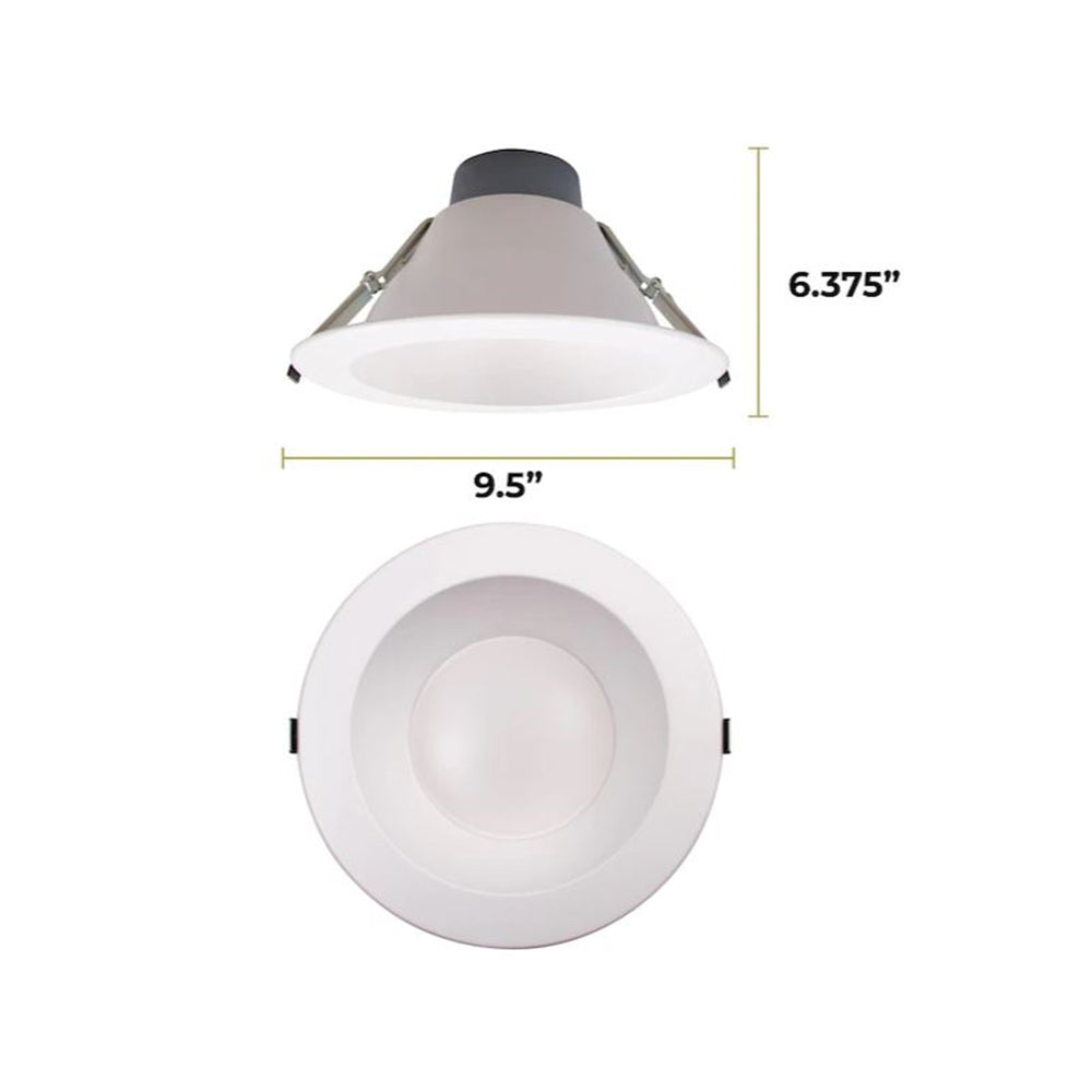 Luminance Sunset Lighting F9618-30 Pro Fixture ES Led 9.5in Downlight, Aluminum Dimmable with White Finish