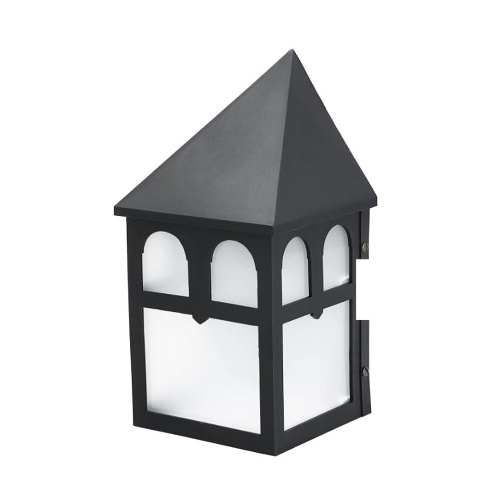 Sunset Lighting 1-Light 9-1/2" Outdoor Flush Mount, Black Finish w/ Frosted Glass F4345-31