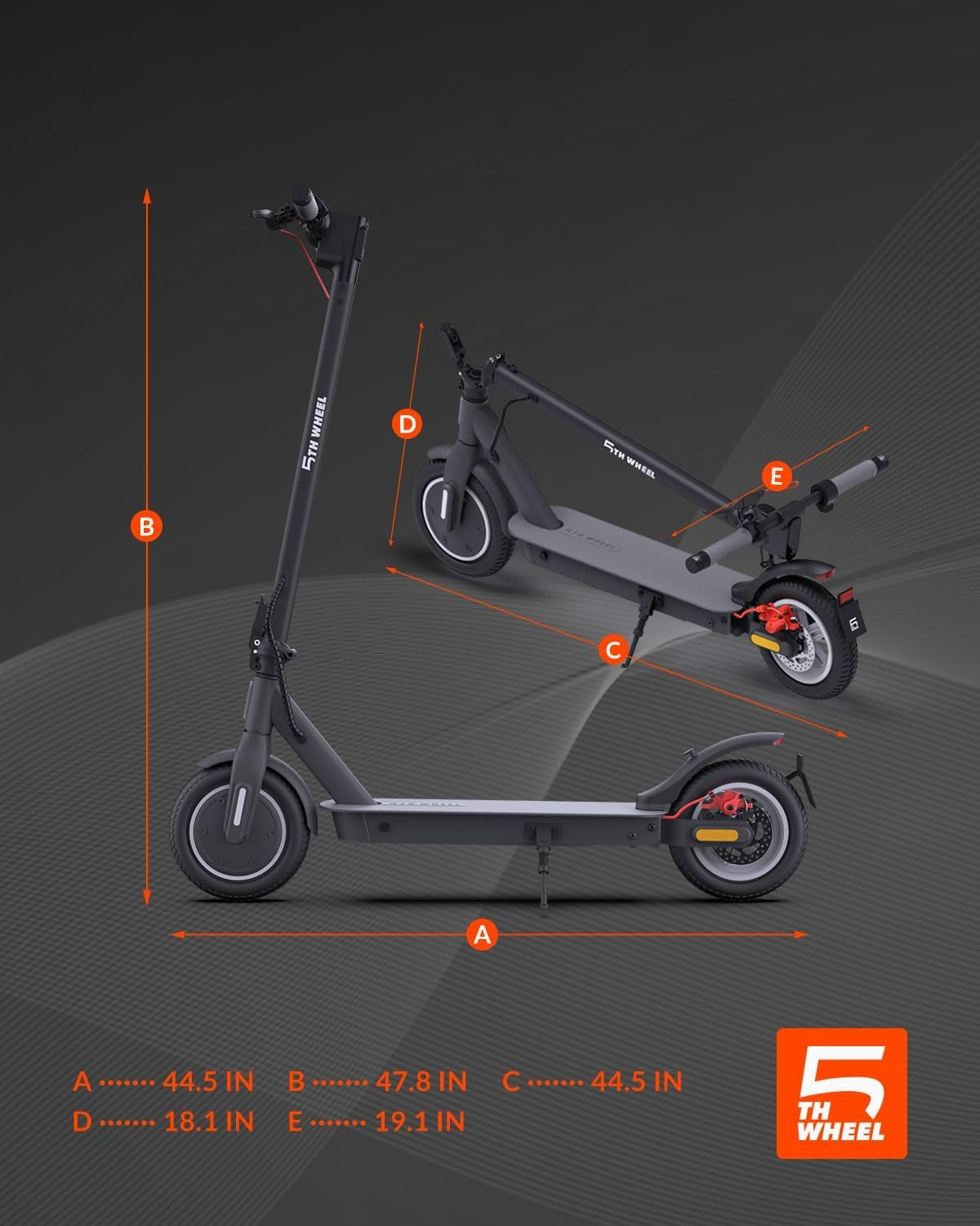 5TH WHEEL V30PRO Electric Scooter - 350W Motor, 18 mph, 20 Mile Range, 265 lbs. Capacity