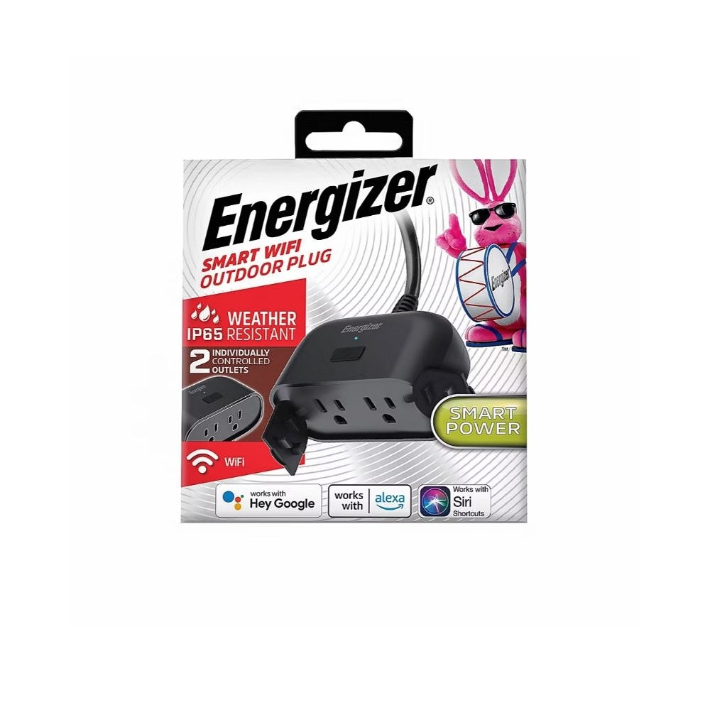 Energizer Connect Smart WiFi Weather Resistant In/Outdoor Plug 2nd Gen EOX3-1002-BLK