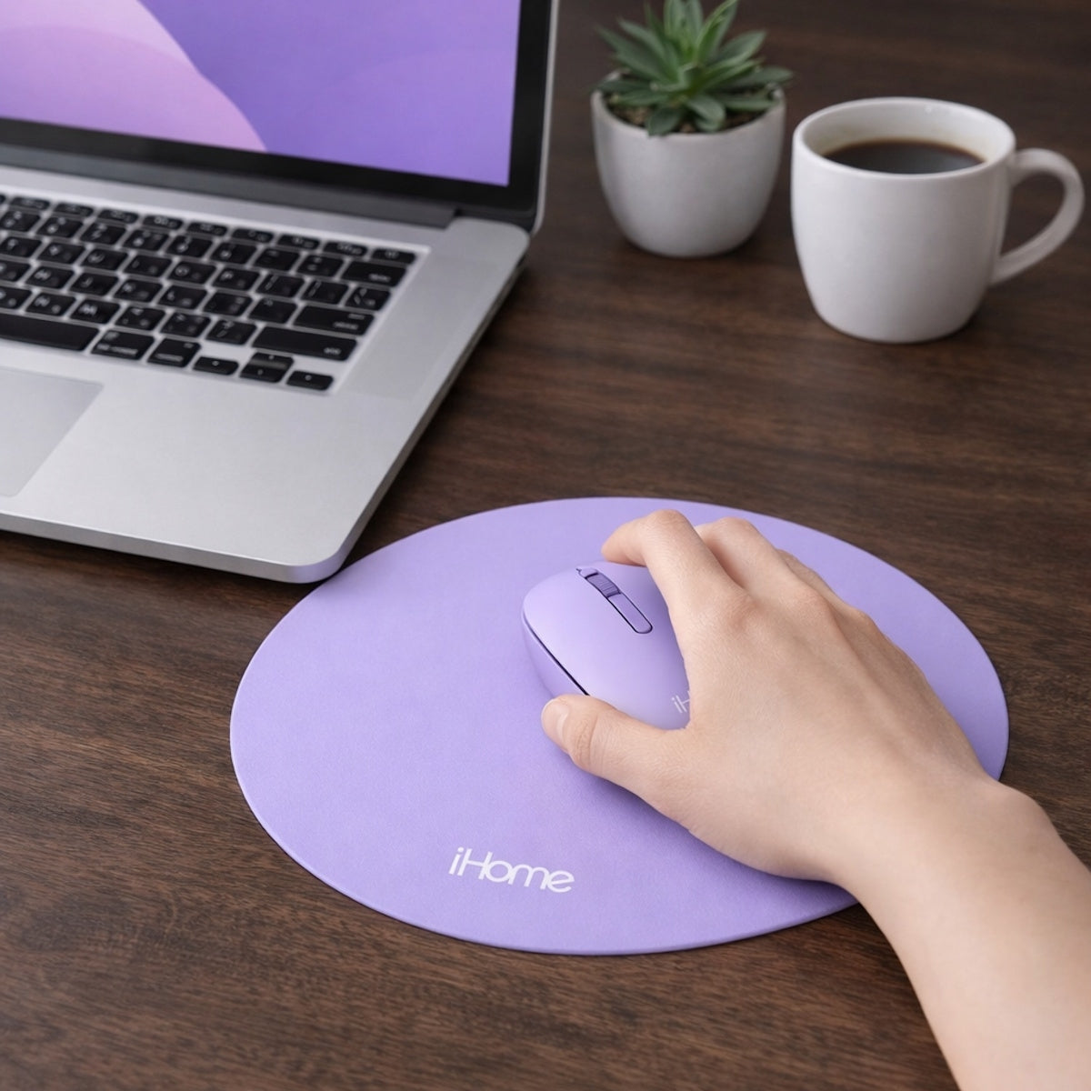 iHome 2.4G Wireless Mouse with Mousepad Bundle Purple 2IHMS2266H0L2