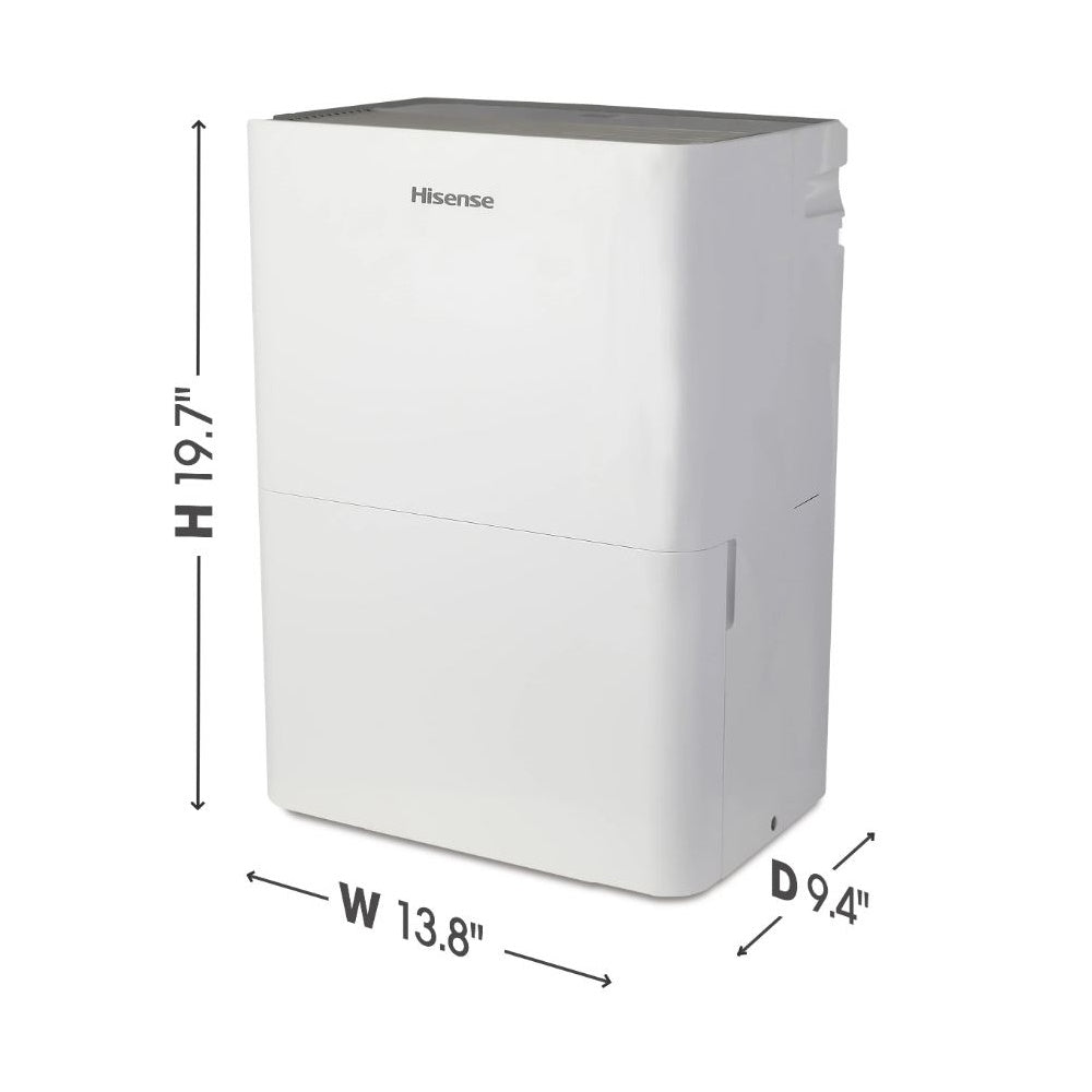 Hisense 35-Pint Capacity, 3000 sq. ft. Coverage, 3-Speed Dehumidifier DH3524K1W, Removable, washable air filter, Compact size for smaller spaces
