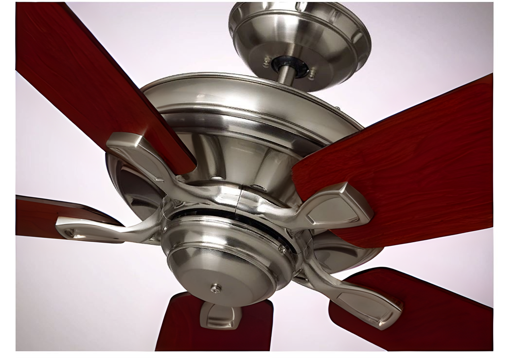 Luminance kathy ireland Carrera Grande Eco 60" Ceiling Fan Brushed Steel with Walnut Blades