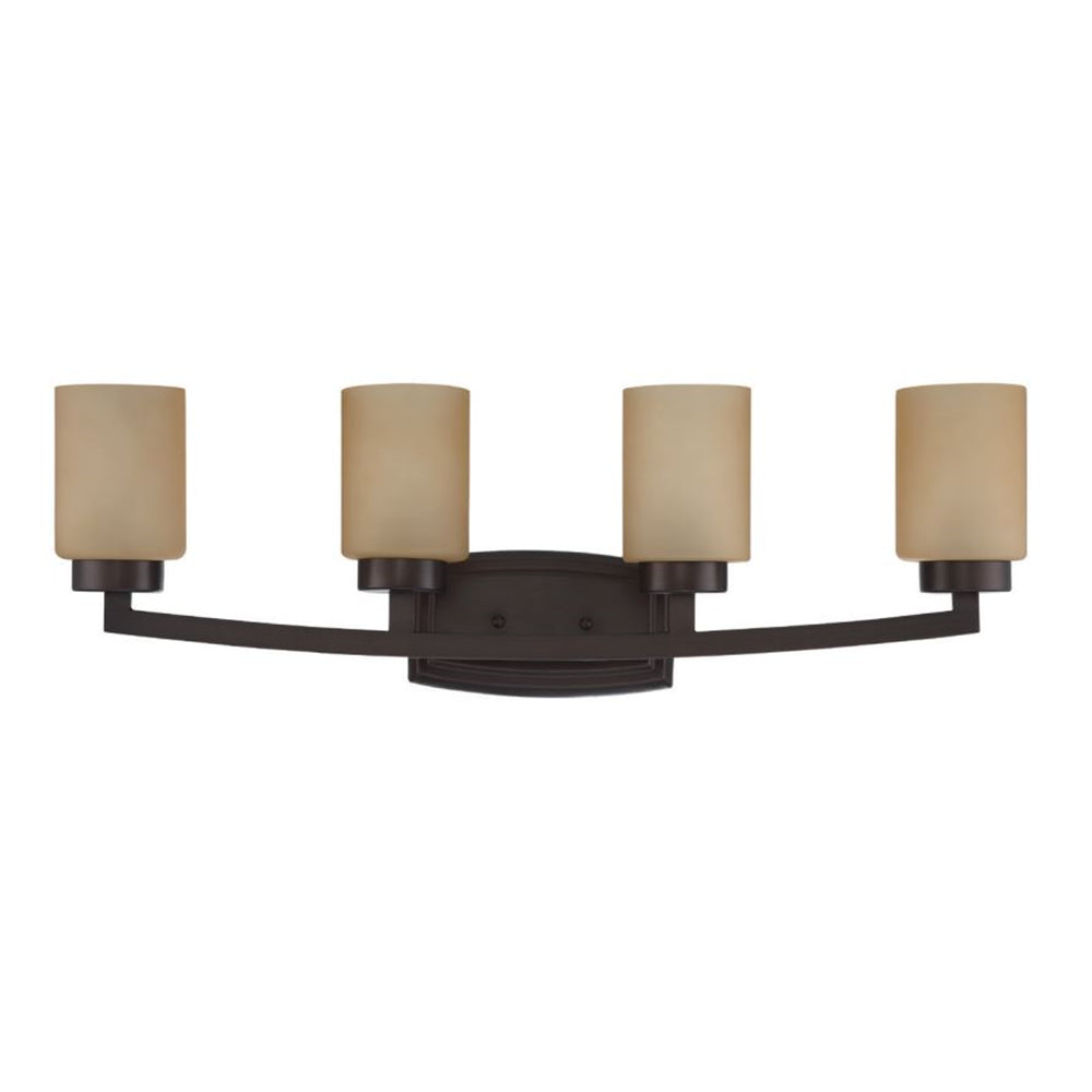 Luminance Hadley 4-Light Vanity Amber Glass Provincial Bronze F22114-64