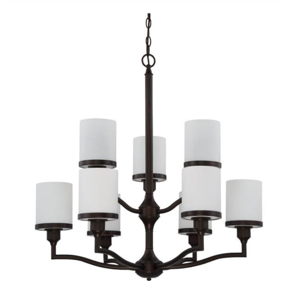 Sunset F21009-64 9-Light 60W Mb Payton Two-Tier Chandelier Provincial Bronze
