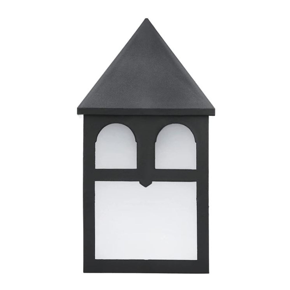 Sunset Lighting 1-Light 9-1/2" Outdoor Flush Mount, Black Finish w/ Frosted Glass F4345-31