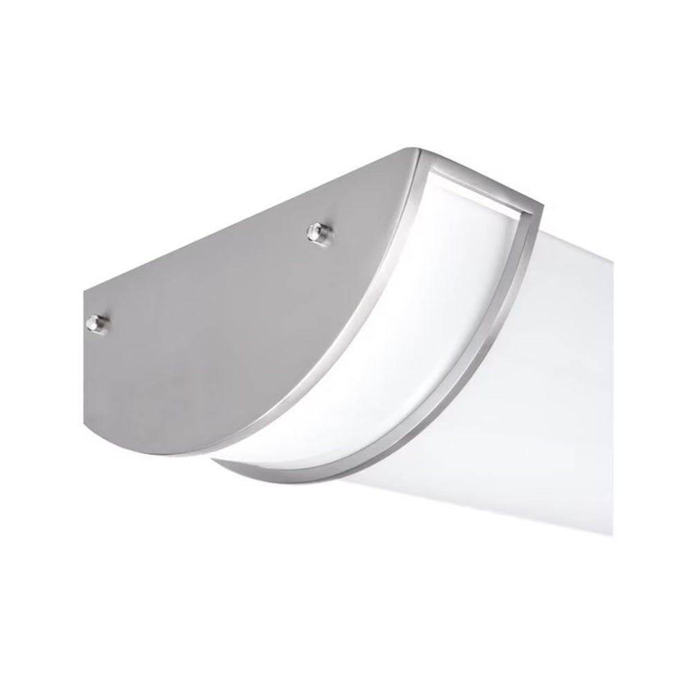 Sunset Lighting 48" 2-Light Flush Mount w/ White Acrylic Lens Shades, Bright Satin Nickel Finish F9871-80