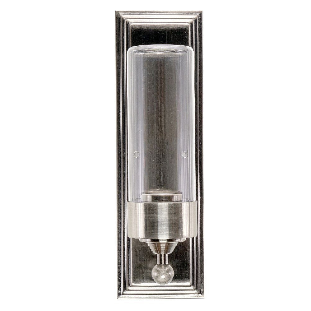 Sunset Lighting F17101-57 Esquire One Light Sconce - Clear Glass, Dimmable - With Antique Gunmetal