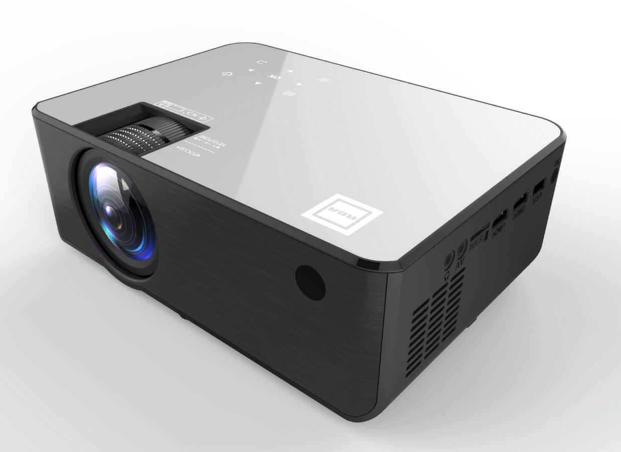 RCA RPJ133 1080P, 30"-150" Picture Size, Built in Bluetooth, HDMI,USB, Remote,Voice Control, Indoor, Outdoor, Smart Home Theater Projector, Includes Roku Streaming Stick