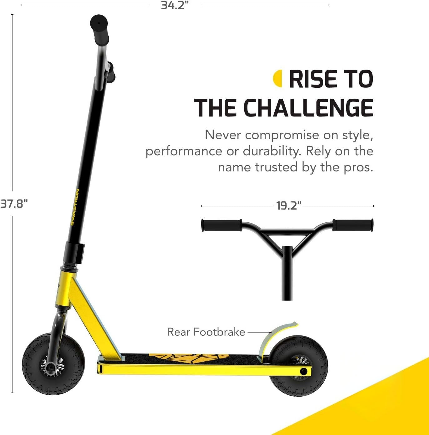 Swagtron KR1 All-Terrain Dirt Kick Scooter ASTM-Certified & Up to 230 lbs.