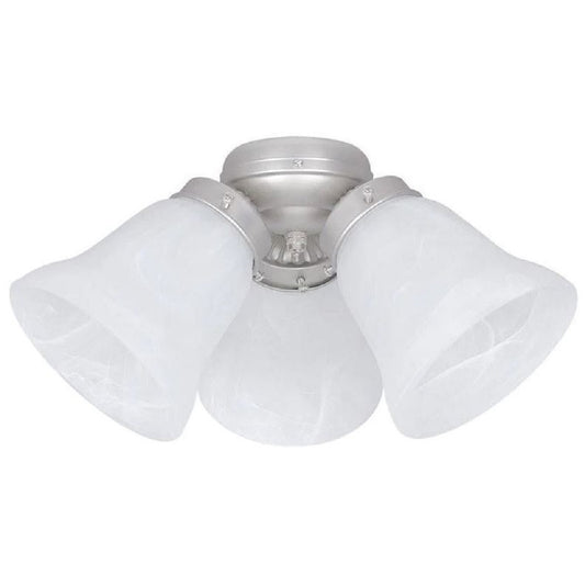 Concord Fans Faux Alabaster 3-Light 60W Satin Nickel Ceiling Fan Light Kit Y-386A-S-SN