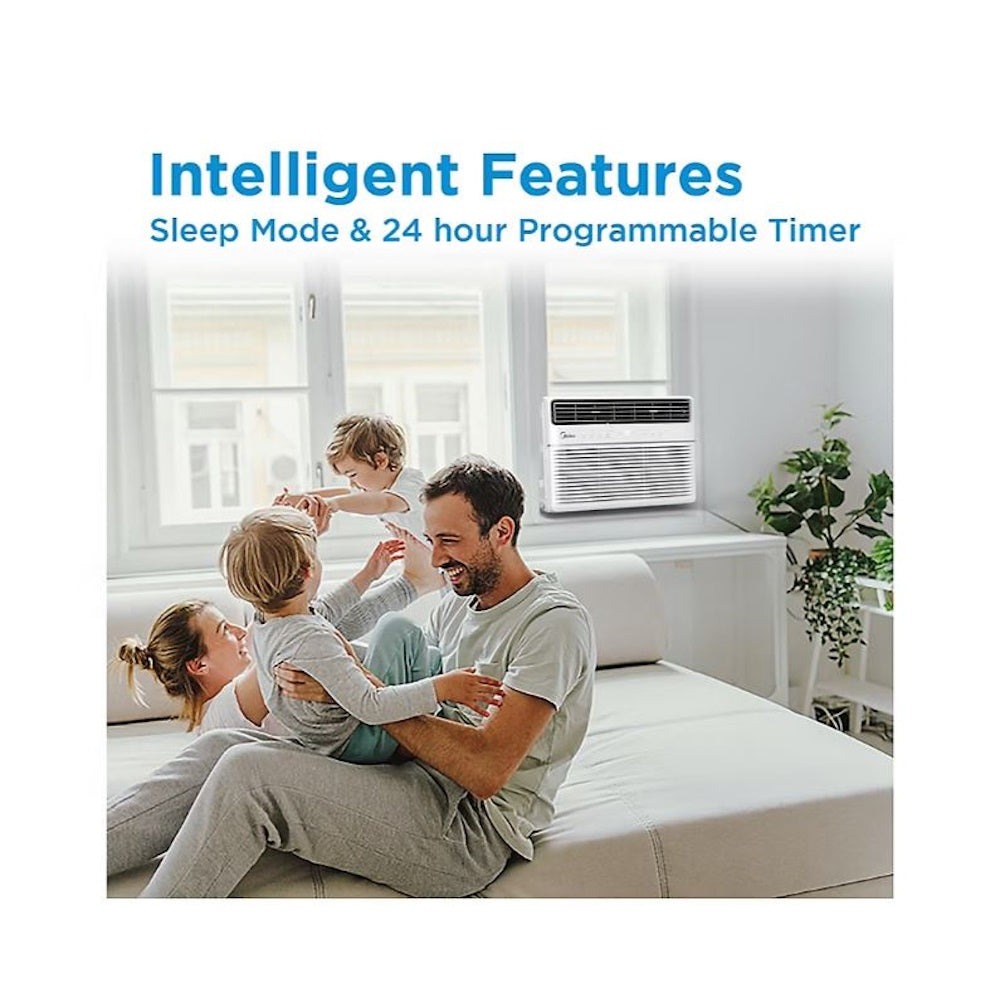 Midea Smart 8,000 BTU 350 sq. ft. Window Air Conditioner, 3-in1 Comfort: get cooling, dehumidification, and fan modes, Intelligent Features: sleep mode and 24 hours -  MAW08S1JWT-B