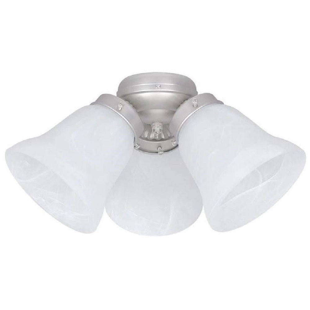Concord Fans Faux Alabaster 3-Light 60W Satin Nickel Ceiling Fan Light Kit Y-386A-S-SN