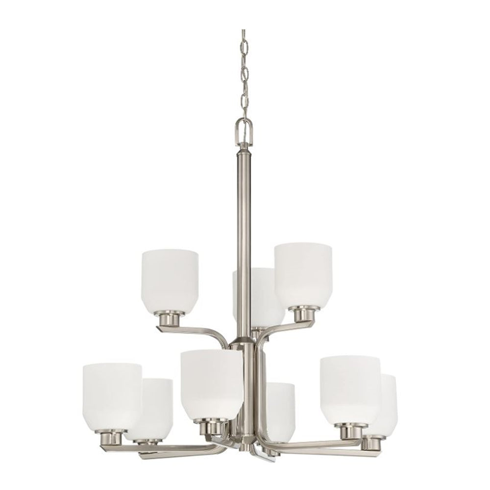 Luminance Quartz 9-Light Nickel Chandelier Opal Glass - F19029-80
