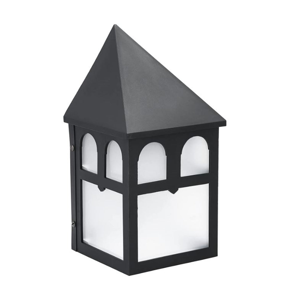 Sunset Lighting 1-Light 9-1/2" Outdoor Flush Mount, Black Finish w/ Frosted Glass F4345-31