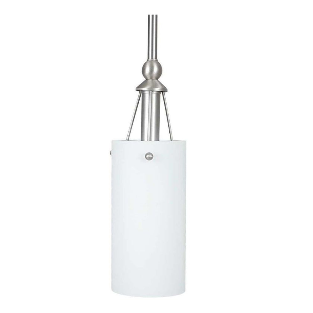Sunset Lighting F9141-53 Pendant Frosted White Shades, Satin Nickel Finish