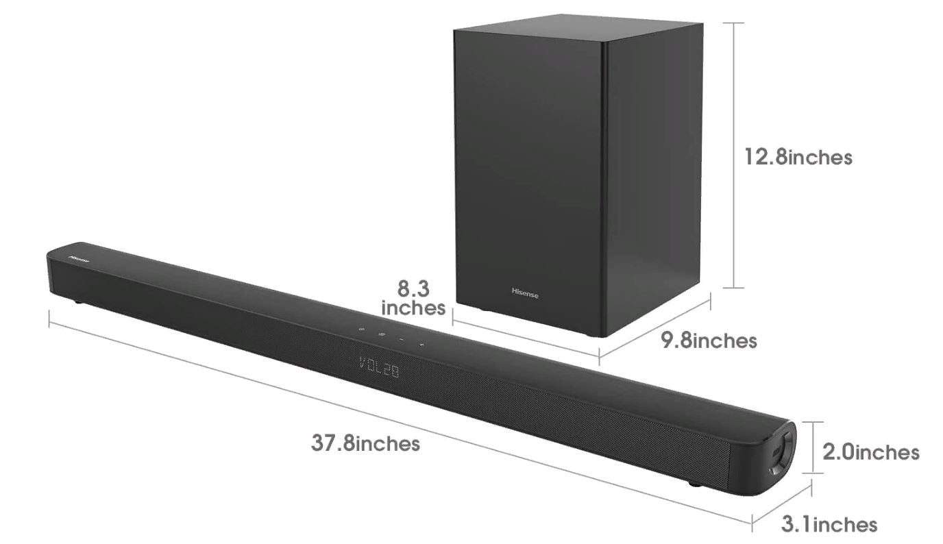 Hisense 2.1-Channel Soundbar with Wireless Subwoofer - Black HS212F