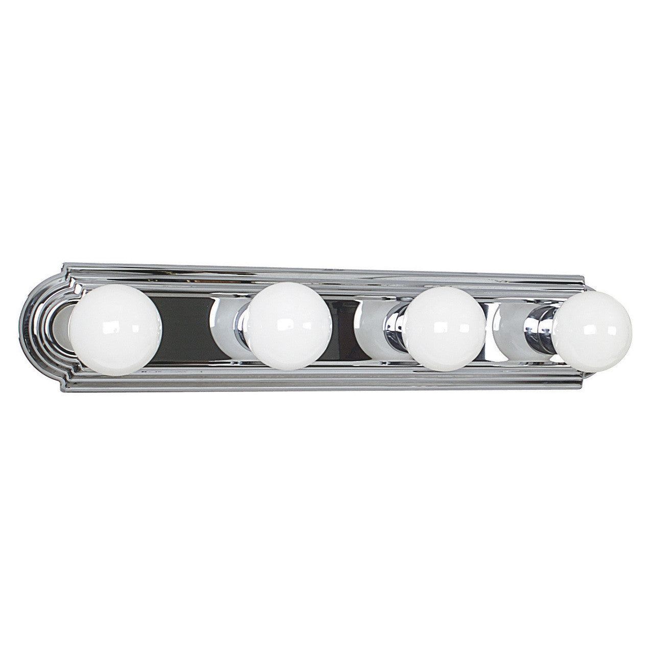 Sunset Lighting 4-Light Raceway Bathbar Vanity Dimmable Polished Chrome Finish F3542-15