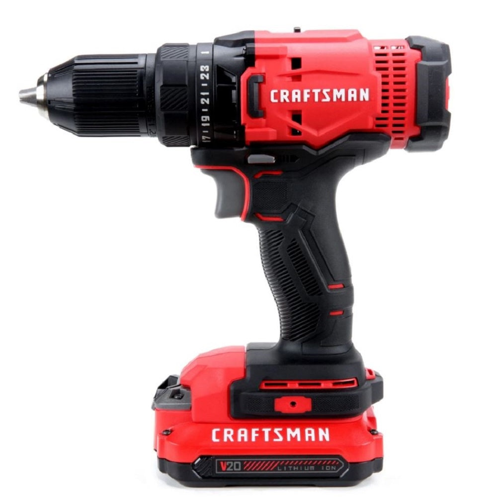 CRAFTSMAN V20 Cordless 2 Tool Combo Drill & Impact Kit w/ 2x 1.5 Ah Batteries and Charger CMCK200C2