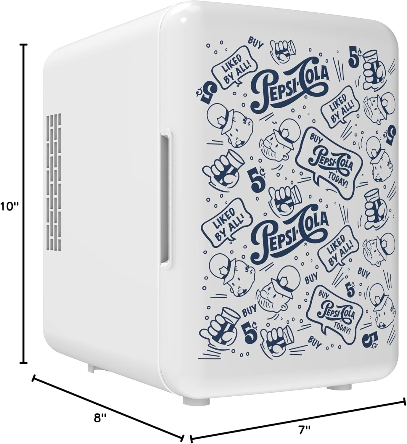 CURTIS MIS150PEP Pepsi Cola Retro Mini Compact Portable Fridge Cooler 4L/6 Cans